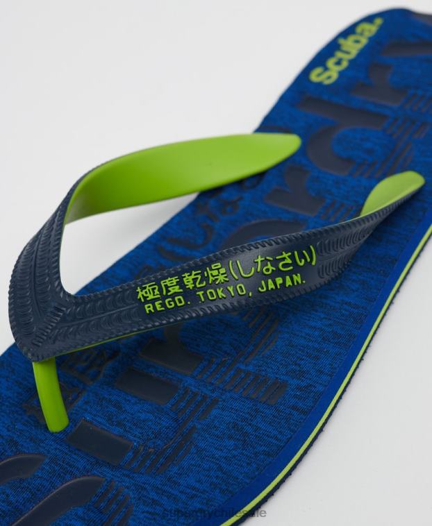 hombres Superdry azul oscuro chanclas Essential con logo 2R68Z1929