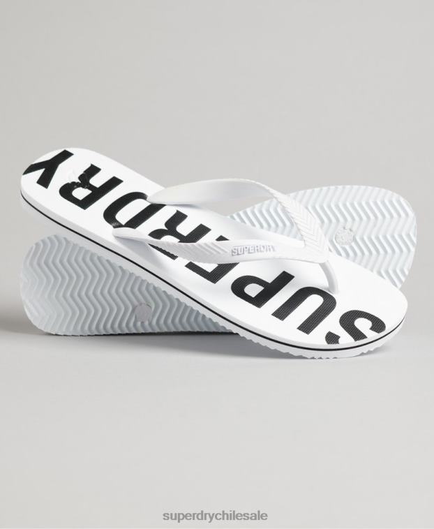 hombres Superdry blanco chanclas code essential 2R68Z1916