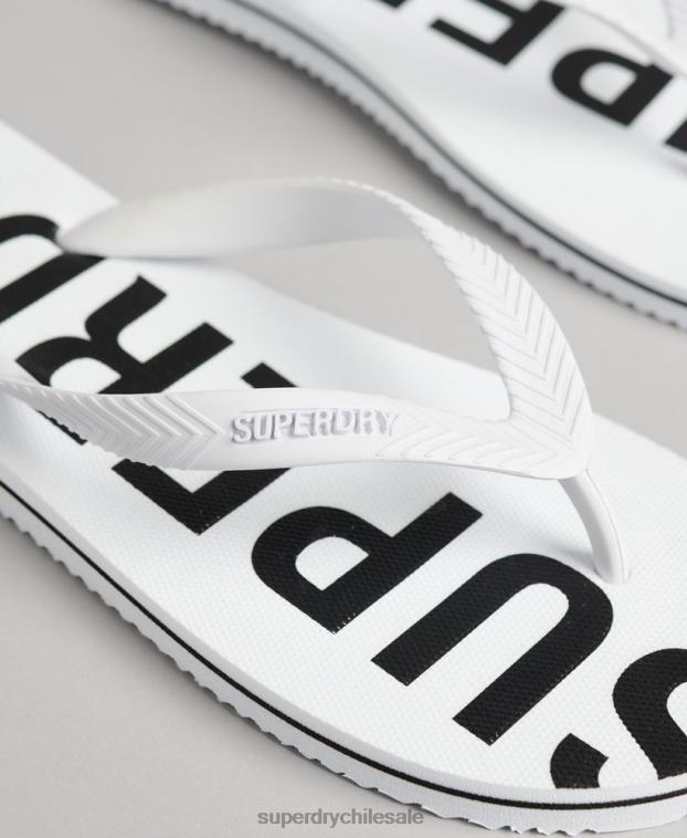 hombres Superdry blanco chanclas code essential 2R68Z1916