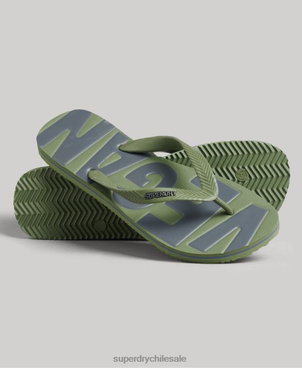 hombres Superdry caqui chanclas clásicas veganas vintage 2R68Z1918