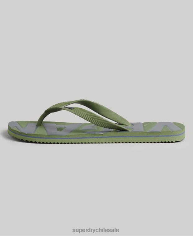 hombres Superdry caqui chanclas clásicas veganas vintage 2R68Z1918