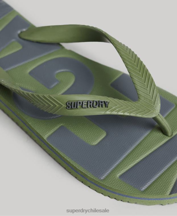 hombres Superdry caqui chanclas clásicas veganas vintage 2R68Z1918