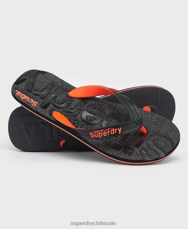 hombres Superdry gris oscuro chanclas Essential con logo 2R68Z1947