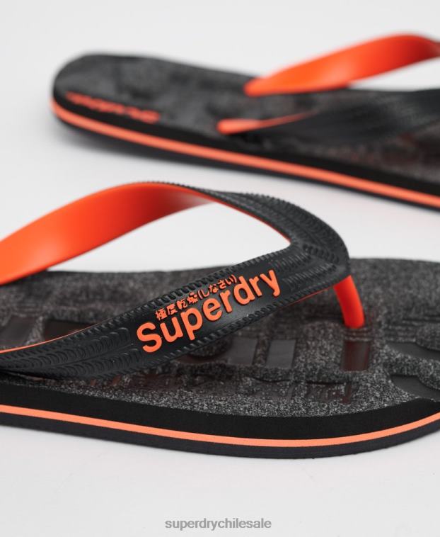 hombres Superdry gris oscuro chanclas Essential con logo 2R68Z1947