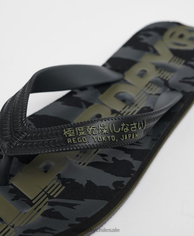 hombres Superdry negro chanclas Essential con logo 2R68Z1930