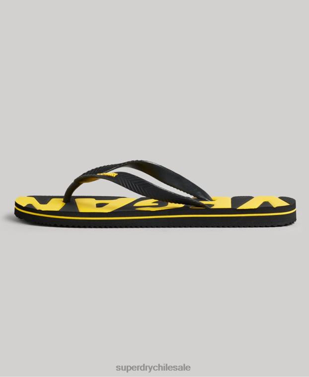 hombres Superdry negro chanclas clásicas veganas vintage 2R68Z1923