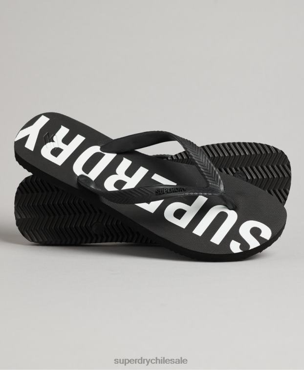 hombres Superdry negro chanclas code essential 2R68Z1933