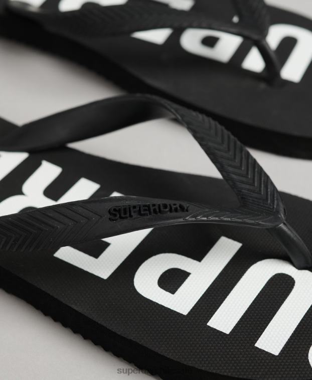hombres Superdry negro chanclas code essential 2R68Z1933