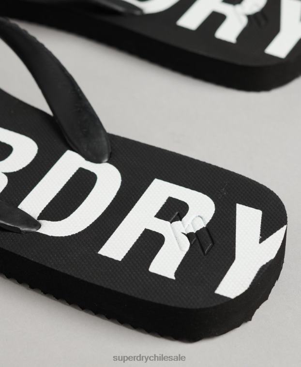 hombres Superdry negro chanclas code essential 2R68Z1933