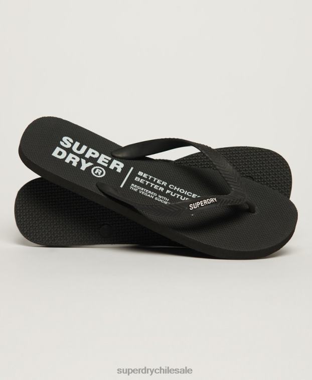 hombres Superdry negro chanclas de estudio 2R68Z63