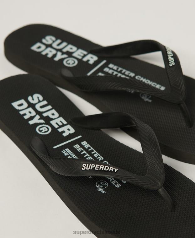 hombres Superdry negro chanclas de estudio 2R68Z63