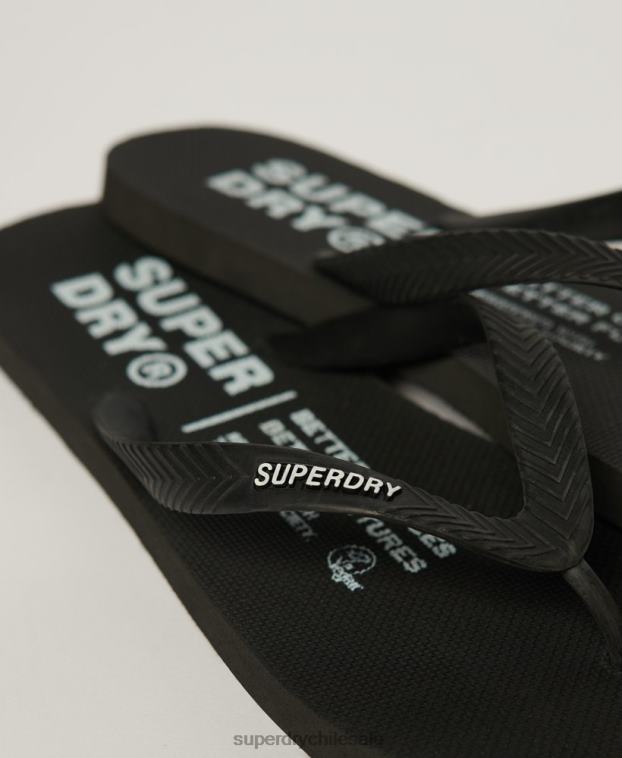 hombres Superdry negro chanclas de estudio 2R68Z63