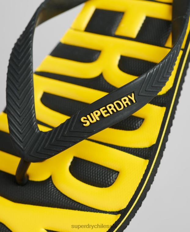 hombres Superdry negro chanclas veganas 2R68Z1891