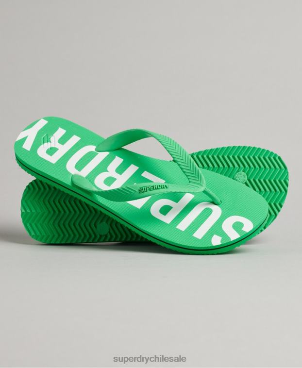 hombres Superdry verde chanclas code essential 2R68Z1932