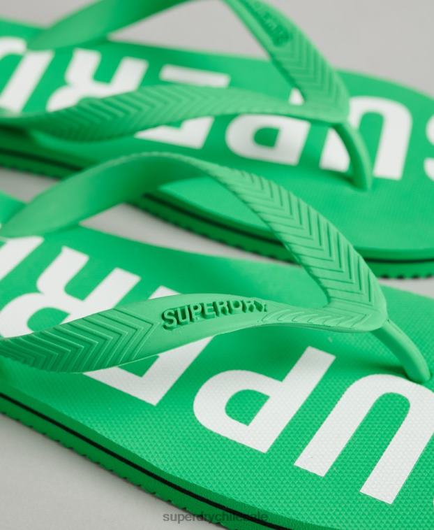 hombres Superdry verde chanclas code essential 2R68Z1932