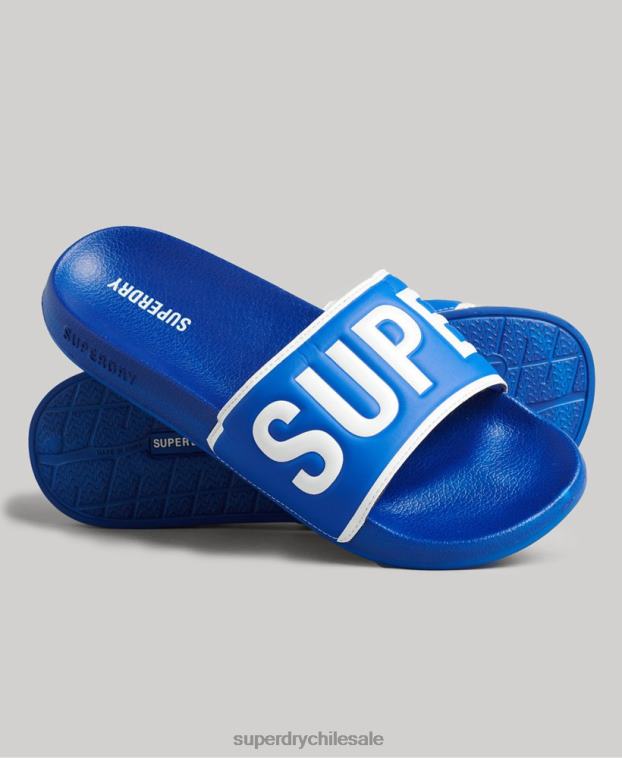hombres Superdry azul deslizadores de piscina central 2R68Z1924
