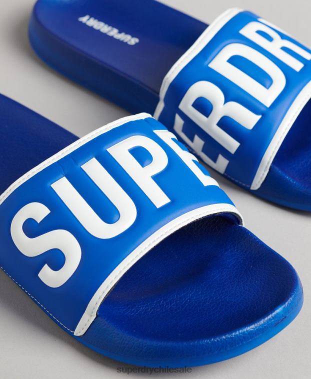 hombres Superdry azul deslizadores de piscina central 2R68Z1924