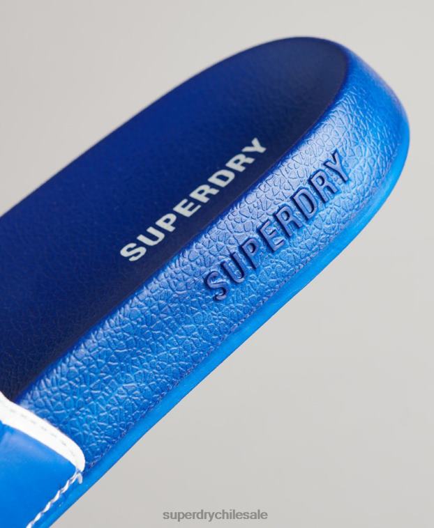 hombres Superdry azul deslizadores de piscina central 2R68Z1924