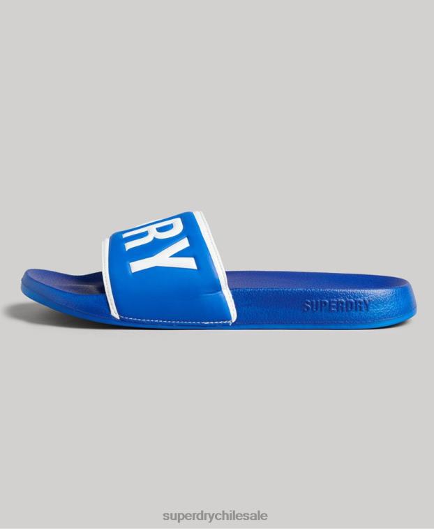hombres Superdry azul deslizadores de piscina central 2R68Z1924