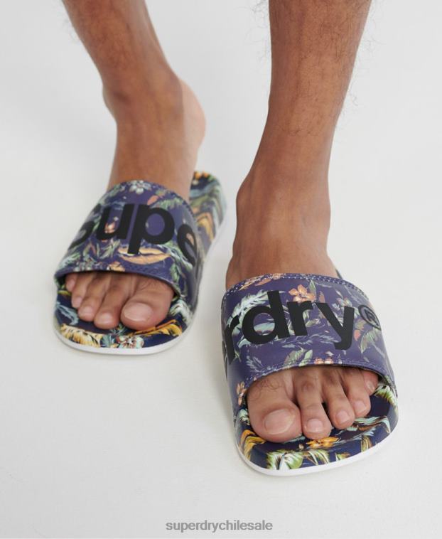 hombres Superdry multi deslizadores de piscina estampados 2R68Z1931
