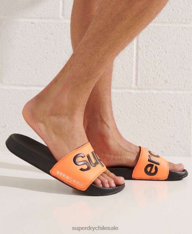 hombres Superdry naranja chanclas clásicas con logo 2R68Z1934