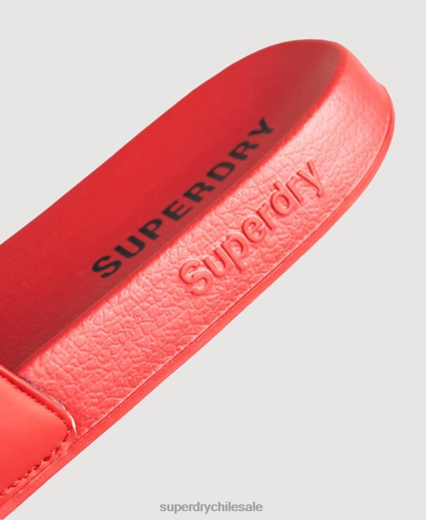 hombres Superdry rojo deslizadores de piscina central 2R68Z1920