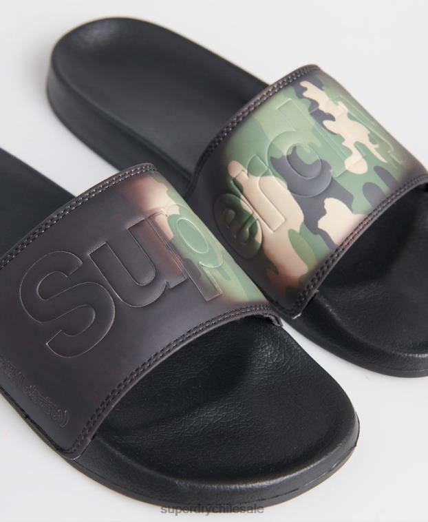 hombres Superdry verde chanclas de playa camufladas mágicas 2R68Z1945