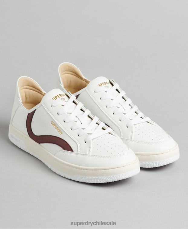 hombres Superdry blanco tenis bajos vegan basket 2R68Z1911