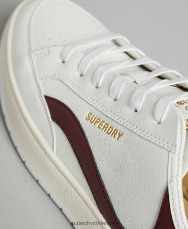 hombres Superdry blanco tenis bajos vegan basket 2R68Z1911