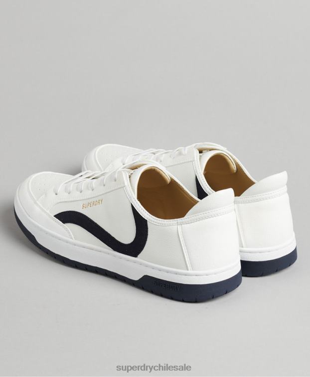hombres Superdry blanco tenis bajos vegan basket 2R68Z1950