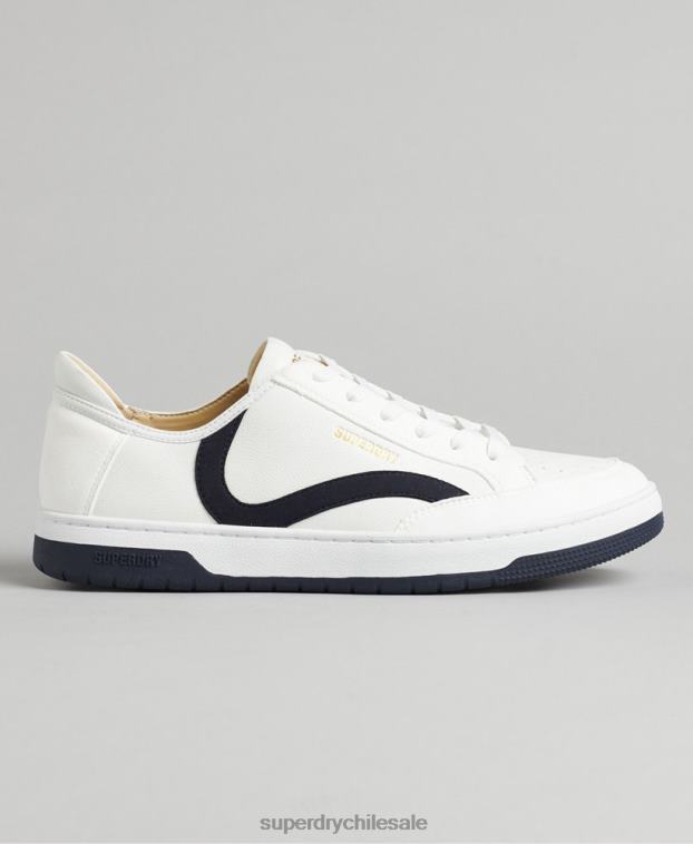 hombres Superdry blanco tenis bajos vegan basket 2R68Z1950