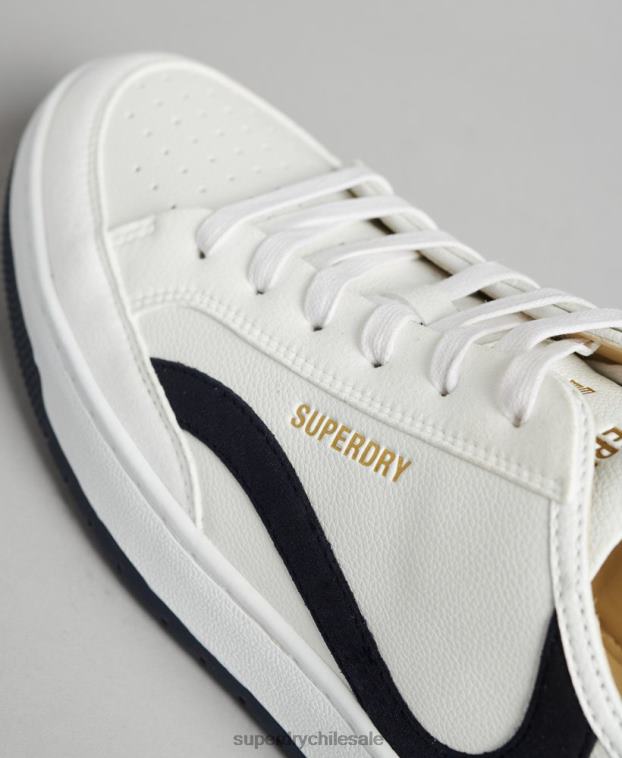 hombres Superdry blanco tenis bajos vegan basket 2R68Z1950