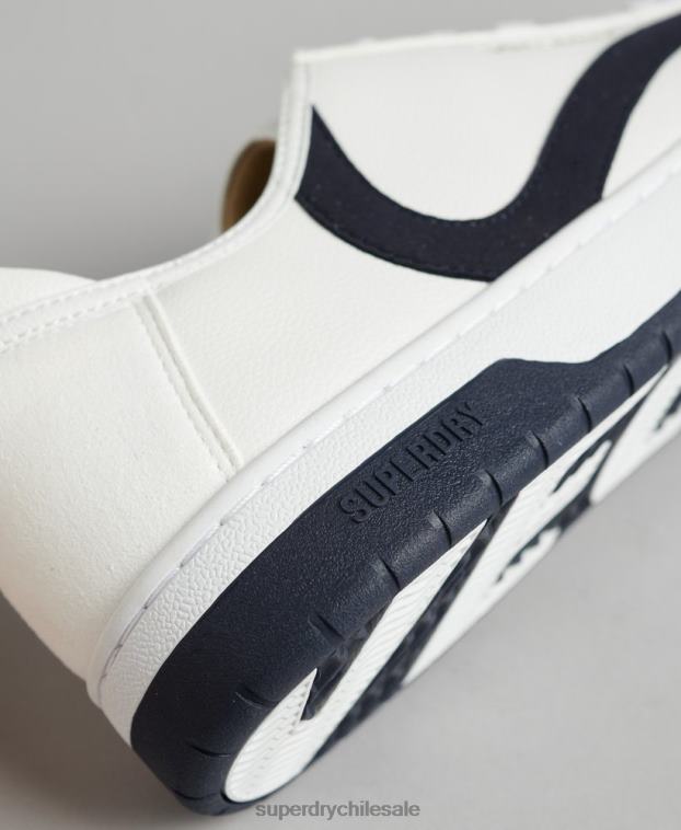 hombres Superdry blanco tenis bajos vegan basket 2R68Z1950