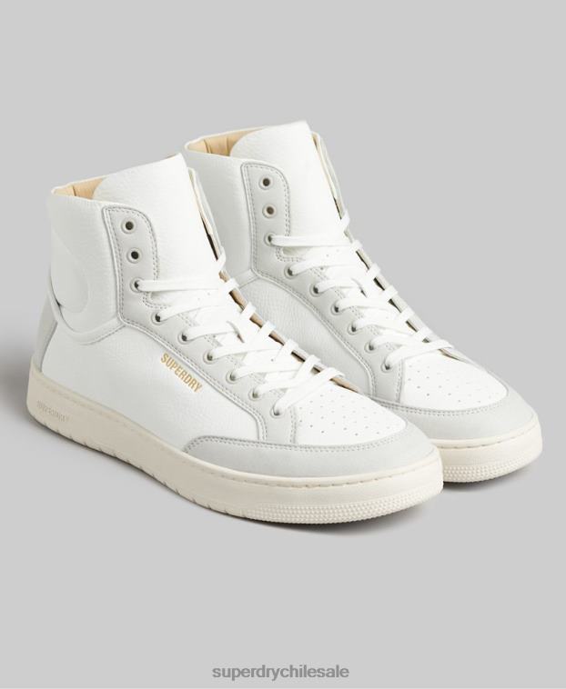 hombres Superdry blanco zapatillas altas vintage vegan basket 2R68Z1909