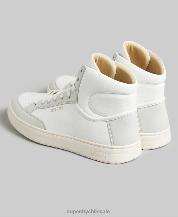 hombres Superdry blanco zapatillas altas vintage vegan basket 2R68Z1909