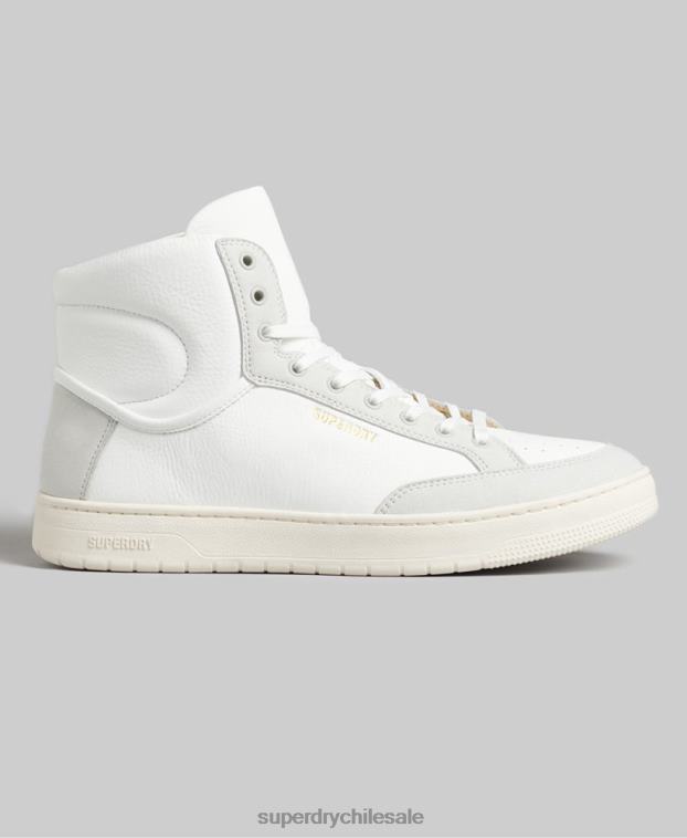 hombres Superdry blanco zapatillas altas vintage vegan basket 2R68Z1909