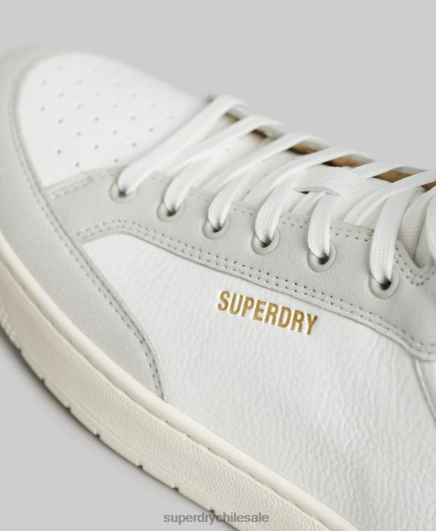 hombres Superdry blanco zapatillas altas vintage vegan basket 2R68Z1909