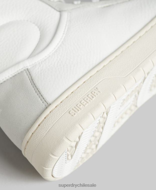 hombres Superdry blanco zapatillas altas vintage vegan basket 2R68Z1909