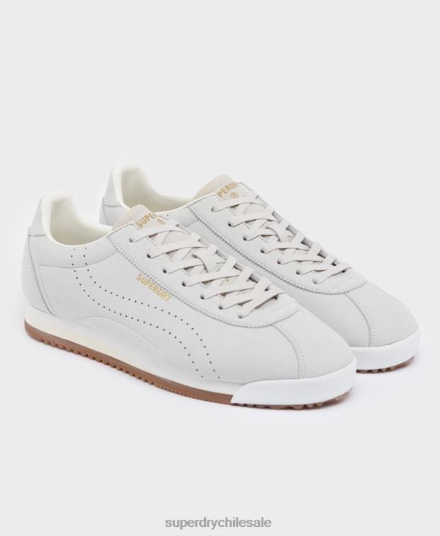 hombres Superdry gris zapatillas deportivas de pista retro veganas 2R68Z1940