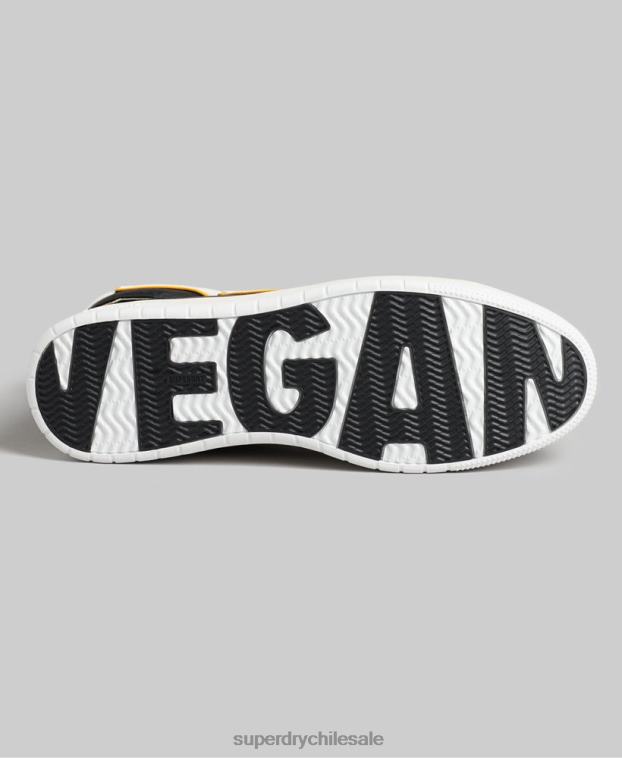 hombres Superdry negro tenis altos vintage vegan basket 2R68Z1910
