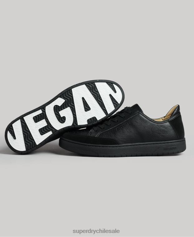 hombres Superdry negro tenis bajos vegan basket 2R68Z1895
