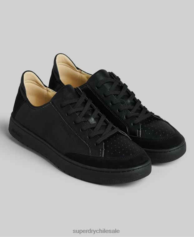 hombres Superdry negro tenis bajos vegan basket 2R68Z1895
