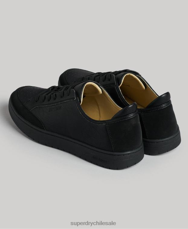 hombres Superdry negro tenis bajos vegan basket 2R68Z1895
