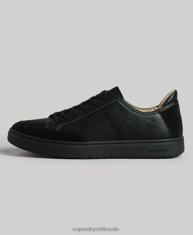hombres Superdry negro tenis bajos vegan basket 2R68Z1895