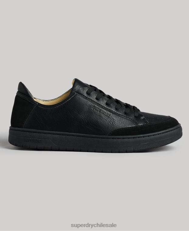 hombres Superdry negro tenis bajos vegan basket 2R68Z1895