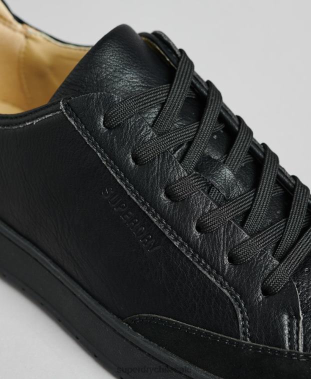 hombres Superdry negro tenis bajos vegan basket 2R68Z1895