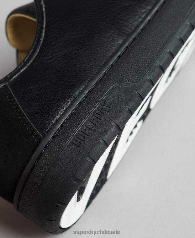 hombres Superdry negro tenis bajos vegan basket 2R68Z1895