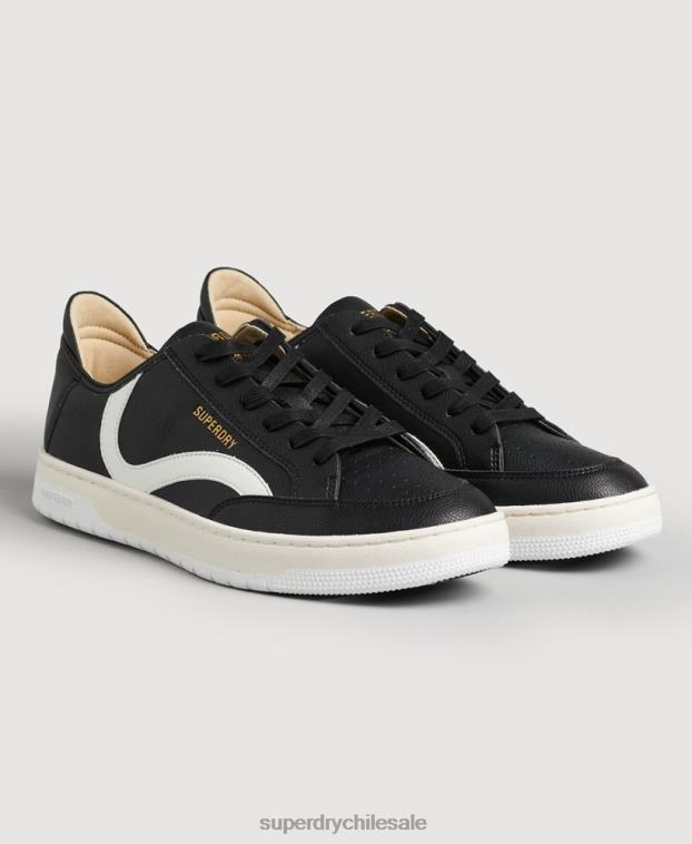 hombres Superdry negro tenis bajos vegan basket 2R68Z1908