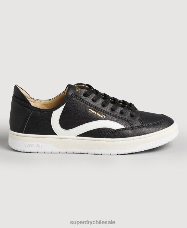 hombres Superdry negro tenis bajos vegan basket 2R68Z1908