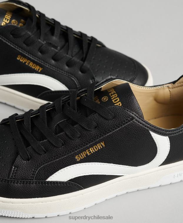 hombres Superdry negro tenis bajos vegan basket 2R68Z1908
